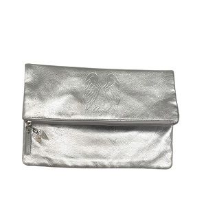 NWOT VICTORIA'S SECRET ANGEL WING METALLIC SILVER CLUTCH
